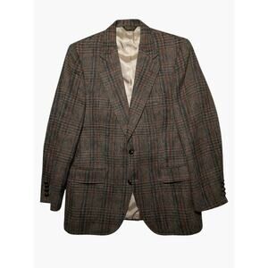 Vintage Racquet Club for Lord & Taylor Wool Sport Coat Plaid Tweed Est. Size Med